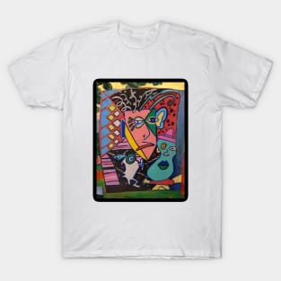 Picasso style face - fun weird cubism T-Shirt